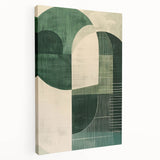 Contemporary Dining Art Pieces - Geometric Green Abstraction