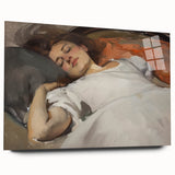 Abstract figurative acrylic artwork displayed on glass, showcasing vibrant colors and intricate designs. Ideal for modern home decor or gallery settings.