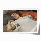 Abstract figurative wall art print showcasing vibrant colors and dynamic shapes, rolled and ready for display in a protective cardboard tube, perfect for modern decor.