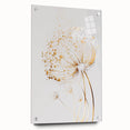 Abstract floral design on acrylic glass, showcasing vibrant colors and intricate patterns, presented in a side view with decorative pins for mounting. Ideal for modern home decor enthusiasts.