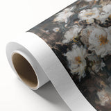 Abstract floral design on rolled canvas, showcasing vibrant colors and intricate patterns, presented in a protective cardboard tube for easy display.