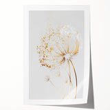 Abstract floral design on a rolled canvas print, showcasing vibrant colors and intricate patterns, elegantly packaged in a protective cardboard tube, ideal for home decor.