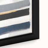 Large Abstract Wall Art – Navy, Gray & Gold Minimal Brushstrokes