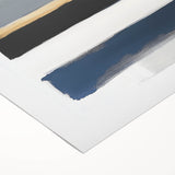 Large Abstract Wall Art – Navy, Gray & Gold Minimal Brushstrokes