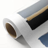 Large Abstract Wall Art – Navy, Gray & Gold Minimal Brushstrokes