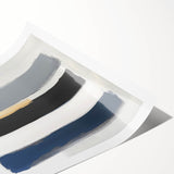 Large Abstract Wall Art – Navy, Gray & Gold Minimal Brushstrokes