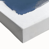 Large Abstract Wall Art – Navy, Gray & Gold Minimal Brushstrokes