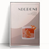 Art deco poster featuring a stylized cocktail glass in neon colors, acrylic framed, ideal for modern kitchen decor.