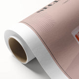 Art deco poster of food and drinks on rolled canvas, with a vibrant color palette, suitable for dining room wall art.