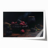 Extra large rolled print featuring a variety of colorful fruits on a white background, suitable as art wall for dining room.