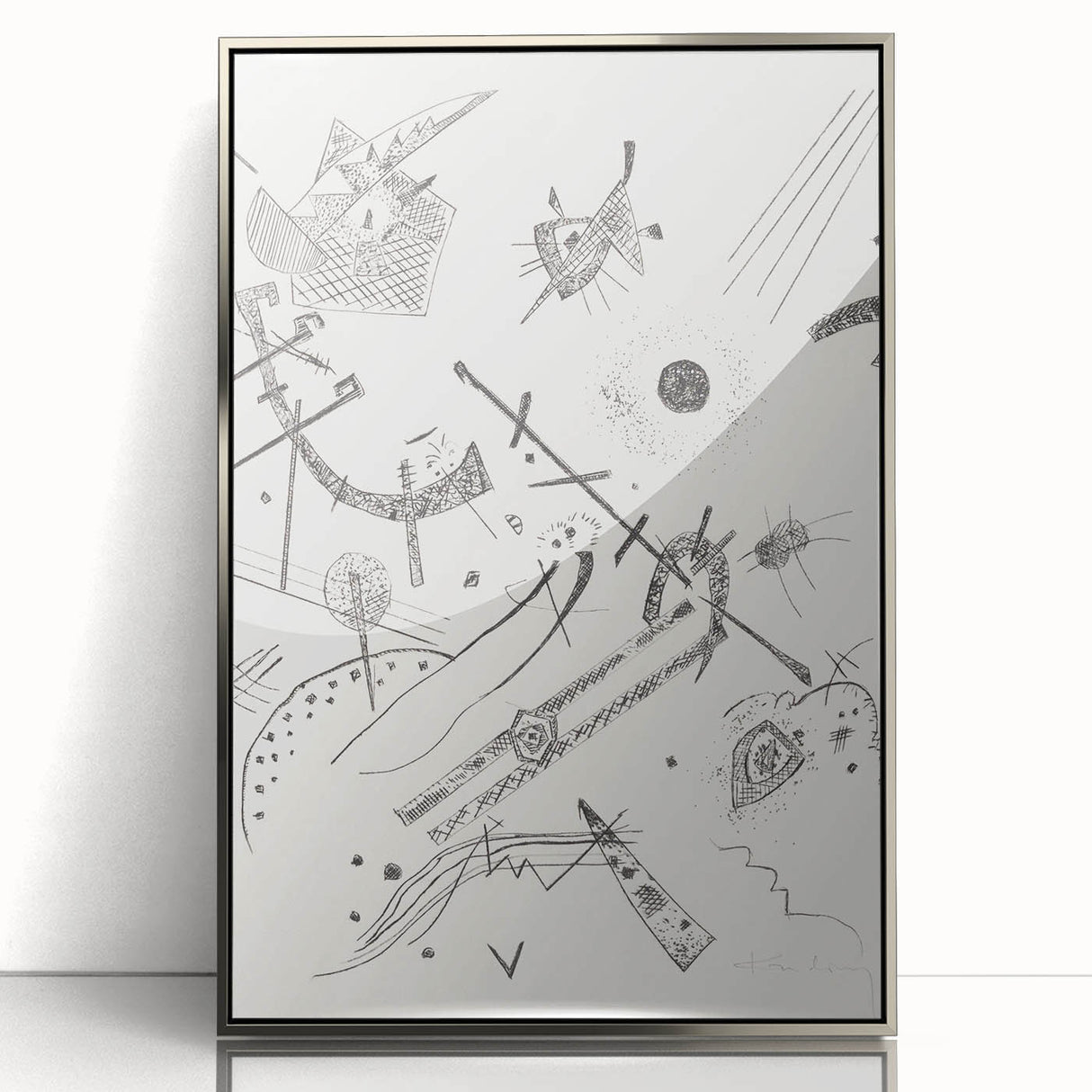Small Worlds - Abstract Modern Wall Art in Monochrome Line Design