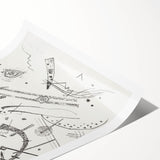 Small Worlds - Abstract Modern Wall Art in Monochrome Line Design