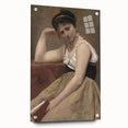Elegant Realism Art Print of Woman Reading in a Calm, Reflective Pose
