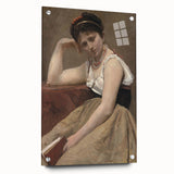 Elegant Realism Art Print of Woman Reading in a Calm, Reflective Pose