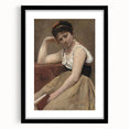 Elegant Realism Art Print of Woman Reading in a Calm, Reflective Pose