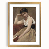 Elegant Realism Art Print of Woman Reading in a Calm, Reflective Pose