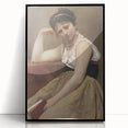 Elegant Realism Art Print of Woman Reading in a Calm, Reflective Pose