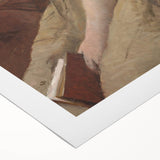 Elegant Realism Art Print of Woman Reading in a Calm, Reflective Pose