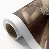 Elegant Realism Art Print of Woman Reading in a Calm, Reflective Pose