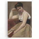 Elegant Realism Art Print of Woman Reading in a Calm, Reflective Pose