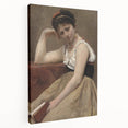 Elegant Realism Art Print of Woman Reading in a Calm, Reflective Pose