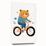 Adorable Bear on Bicycle Wall Art - Girls Room & Playroom Decor