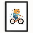 Adorable Bear on Bicycle Wall Art - Girls Room & Playroom Decor