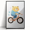 Adorable Bear on Bicycle Wall Art - Girls Room & Playroom Decor
