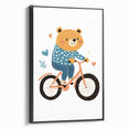 Adorable Bear on Bicycle Wall Art - Girls Room & Playroom Decor