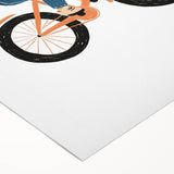 Adorable Bear on Bicycle Wall Art - Girls Room & Playroom Decor