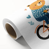 Adorable Bear on Bicycle Wall Art - Girls Room & Playroom Decor