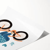 Adorable Bear on Bicycle Wall Art - Girls Room & Playroom Decor