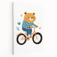 Adorable Bear on Bicycle Wall Art - Girls Room & Playroom Decor