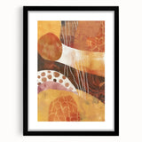 Extra large framed abstract art print with vibrant autumnal hues on a textured surface, ideal for living room decor.