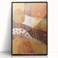 Large abstract wall art depicting autumn trees in warm orange and red tones on a black acrylic framed print.