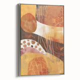 Framed canvas featuring a vintage landscape art painting of an autumn scene with colorful trees and a black background.