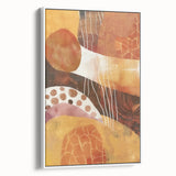 Vintage poster art of a colorful autumn scene on a large framed canvas, ideal for living room decor.