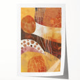 Rolled print of autumnal floral art in warm orange and brown tones, ideal for dining room decor.