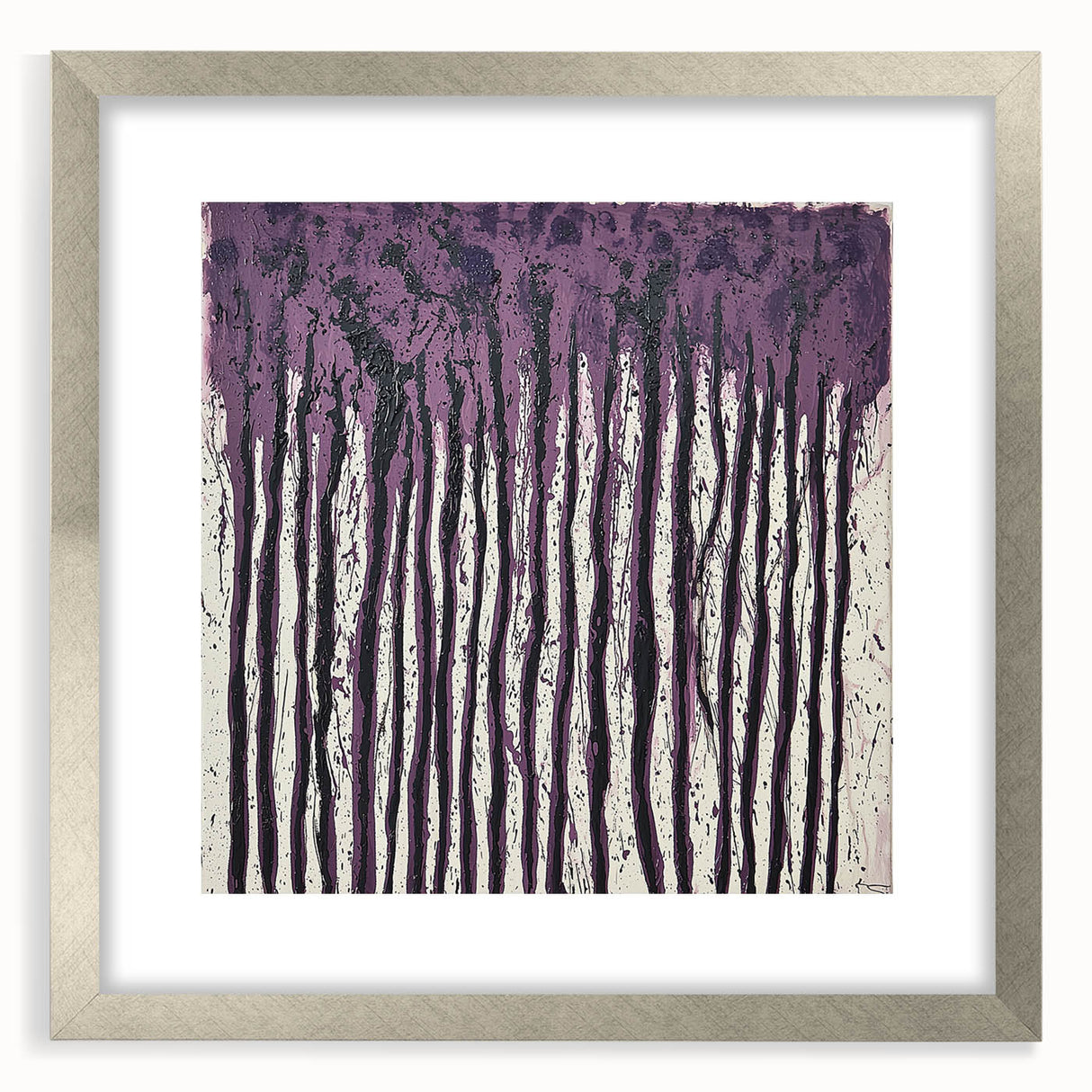 Dining Room Wall Art Collection - Abstract Purple Drip Design