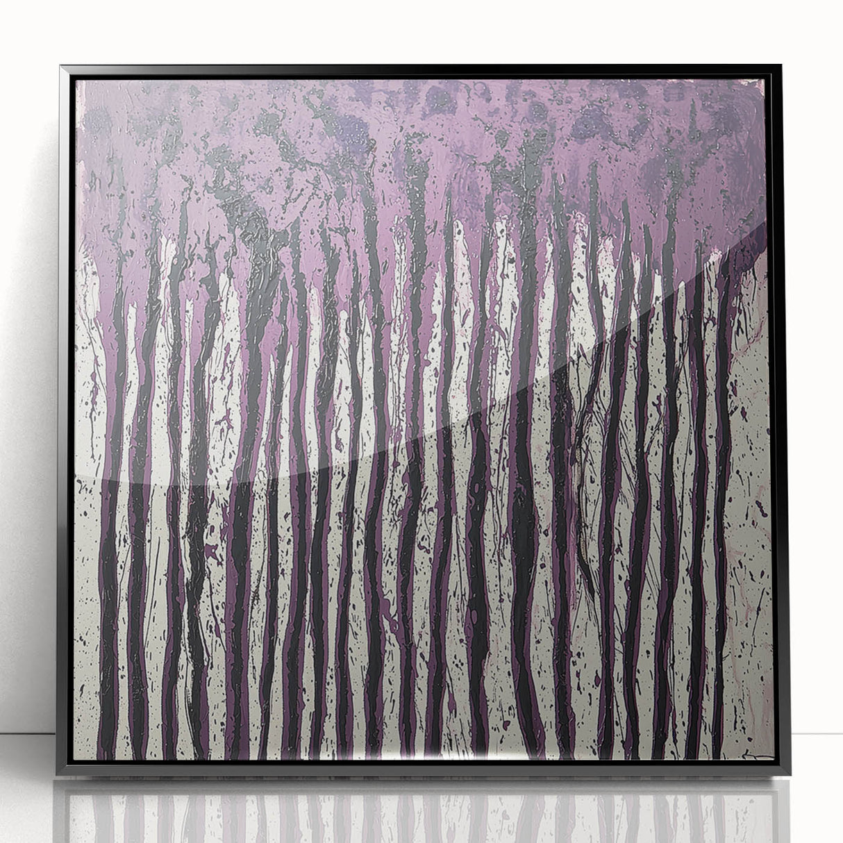 Dining Room Wall Art Collection - Abstract Purple Drip Design