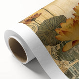 Vintage Lotus Living Room Wall Art - Modern Canvas & Framed Print