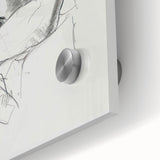 Abstract figurative acrylic artwork on glass, showcasing vibrant colors and dynamic shapes. The close-up highlights texture and detail, perfect for modern decor.