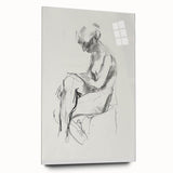 Abstract figurative acrylic artwork displayed on a glass panel, showcasing vivid colors and dynamic shapes in a side view, ideal for modern decor.