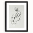 Abstract figurative wall art frame in black with a mat, showcasing modern design elements and intricate details, perfect for contemporary home decor.