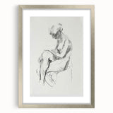 Abstract figurative frame in silver with a mat, showcasing a modern art design. Perfect for home decor, adding elegance to any interior space.