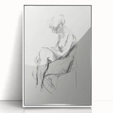 Framed abstract figurative art piece with a white border, showcasing vibrant colors and dynamic shapes, perfect for modern home decor and artistic expression.