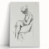 Abstract figurative art canvas featuring vibrant colors and fluid shapes, leaning against a textured wall, ideal for modern home decor and artistic expression.