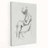 Abstract figurative stretched canvas artwork showcasing vibrant colors and dynamic shapes, viewed from the side, perfect for modern home decor.