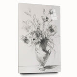 Abstract floral acrylic artwork displayed in a modern glass frame, showcasing vibrant colors and intricate details, enhancing contemporary decor aesthetics.