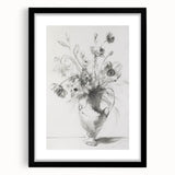 Abstract floral wall art in a black frame with a mat, showcasing vibrant colors and intricate designs, perfect for modern home decor or gallery display.